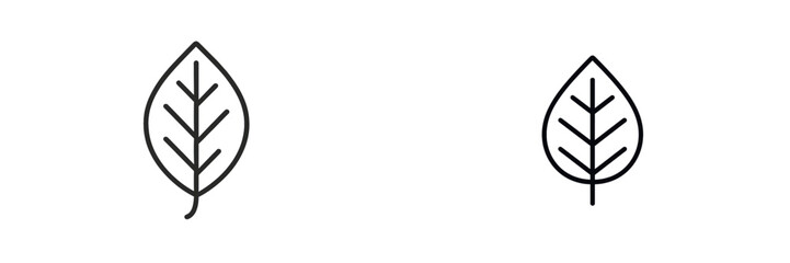 Stylized leaf designs in minimalist style highlighting intricate vein patterns created in a simple black outline