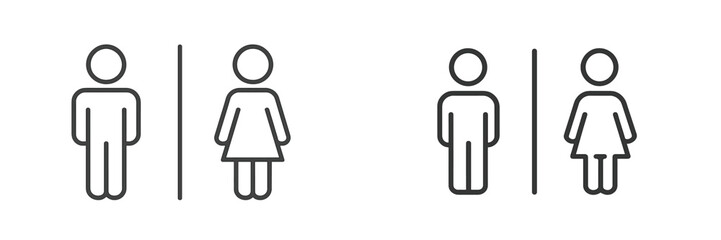 Fototapeta premium Signage indicating gender-neutral restrooms with minimalist icon design in a public place