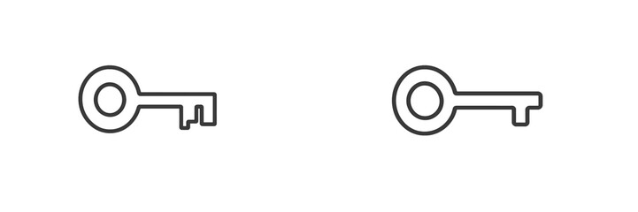 Visual representation of two simple key designs in minimalist style showcasing different shapes and forms