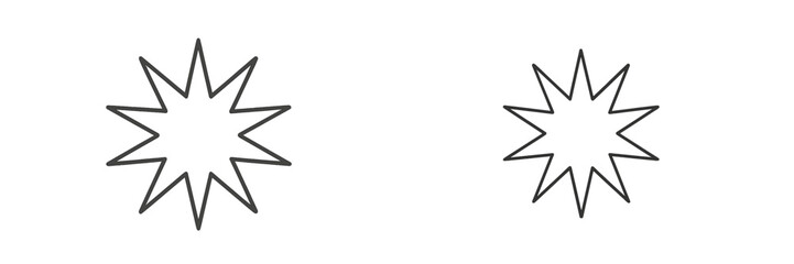 Obraz premium Geometric star shapes in simple outlines displayed against a clean background for artistic inspiration and design purposes