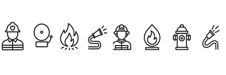 Emergency responders engage in actions related to fire safety and prevention in a community setting, promoting safety awareness among residents