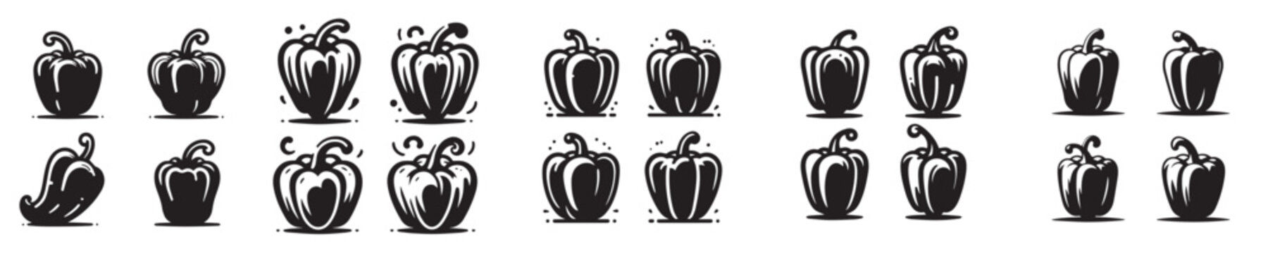 set of vector parika silhouettes