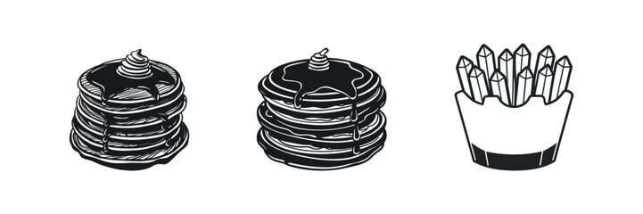 Chicken Nugget Silhouette Pack – Fast Food Vector Elements