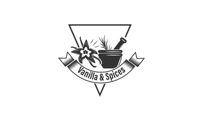 Vanilla and spice vector logo