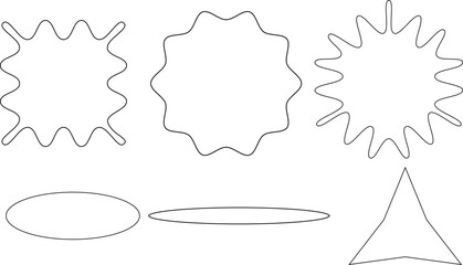 Minimal Geometric Abstract Shapes Outline Set for Graphic Design