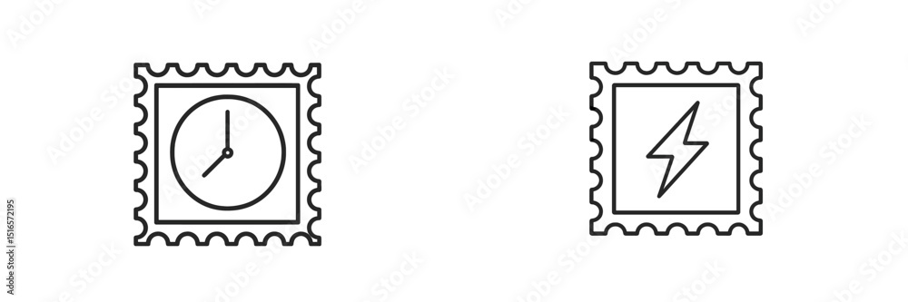 Poster symbols of time and energy captured in simple designs for artistic expression and conceptual underst