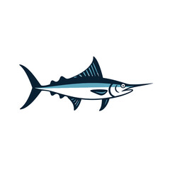 Obraz premium Illustration of a Blue Marlin Fish with a Long Bill, a Vector Graphic Design