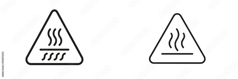 Poster warning symbols indicating heat hazards displayed in a clear and straightforward manner