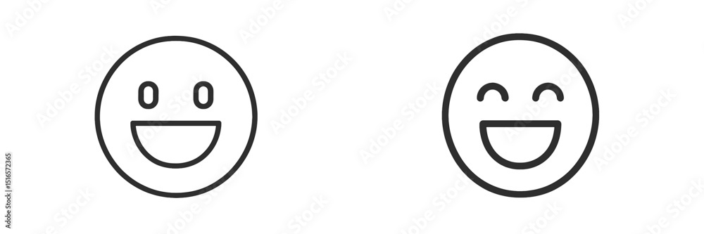Aufkleber two distinct smiley faces representing happiness, joy, and different expressions in a simple design