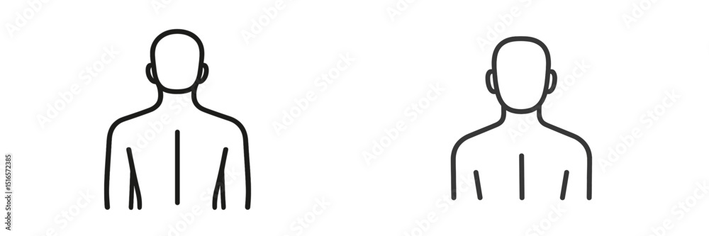 Aufkleber Outline of human figures showing back and front perspectives in a minimalistic style