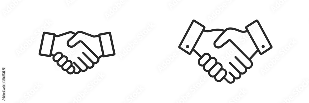 Aufkleber two hands engaging in a handshake gesture, symbolizing agreement and collaboration between diverse i