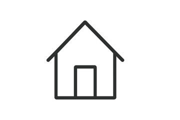 Fototapeta premium Simple black outline of a house representing home and shelter in a minimalist style, suitable for various design contexts