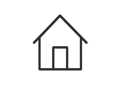 Fototapeta Simple black outline of a house representing home and shelter in a minimalist style, suitable for various design contexts
