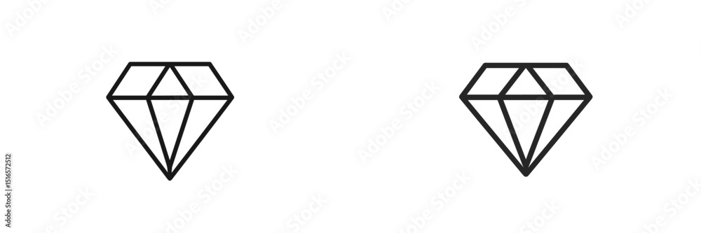 Aufkleber Two diamond icons showcasing unique designs with sharp lines and geometric shapes in a minimalistic style