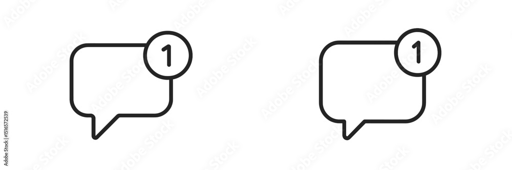 Fototapete notification icons showing one new message on a minimalist background in a digital environment