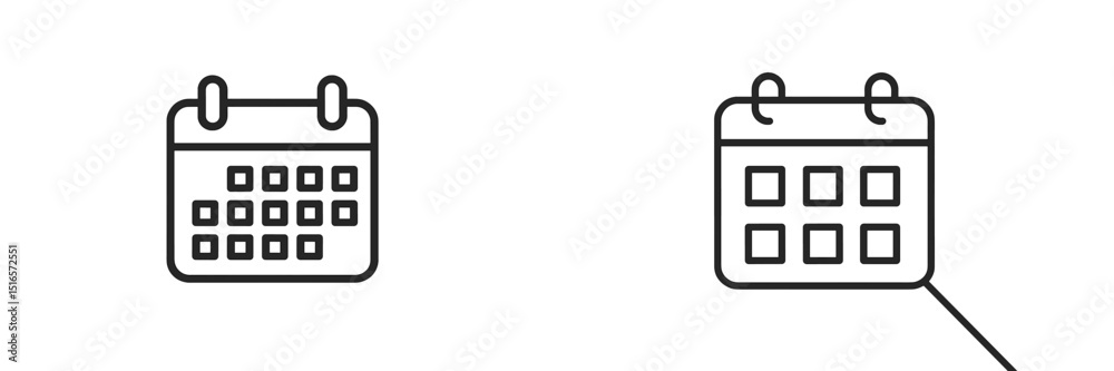 Leinwandbilder Calendar icons showcasing different designs for scheduling and organization purposes in modern interfaces