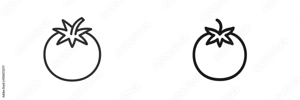 Poster minimalist line drawings of tomatoes showcasing different styles and shapes for artistic inspiration