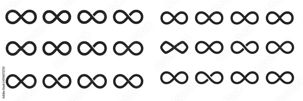 Leinwandbilder repeating infinity symbols arranged in rows on a plain background for design purposes