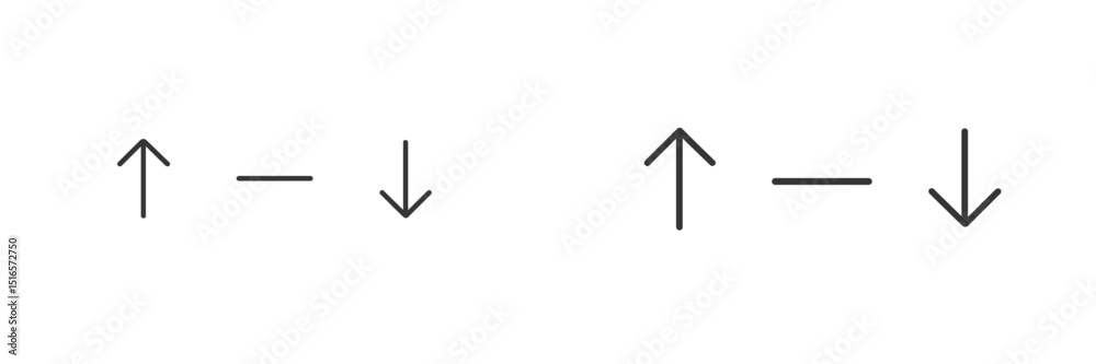 Aufkleber Simple arrow symbols indicating upward and downward directions in a minimalistic style on a plain background