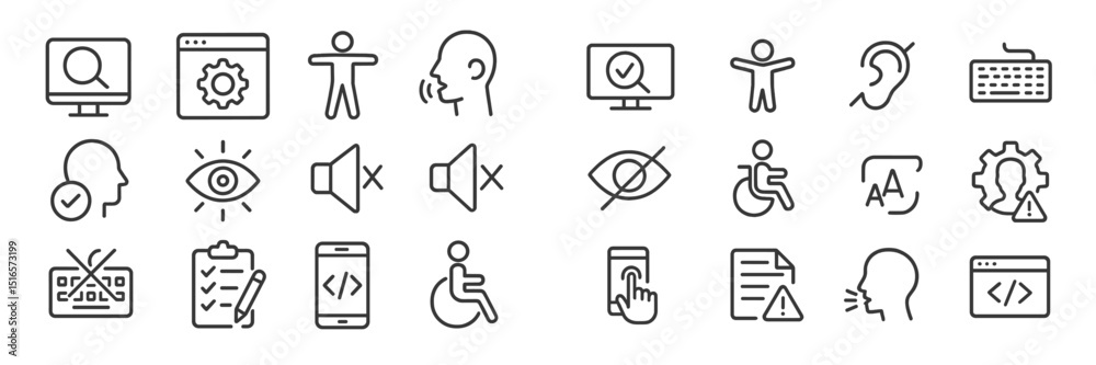 Fototapete Icons representing accessibility features and concepts for digital platforms in modern design