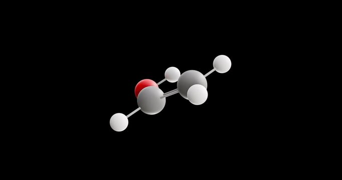 Polyvinyl alcohol molecule, rotating 3D model of e1203, looped video on a black background

