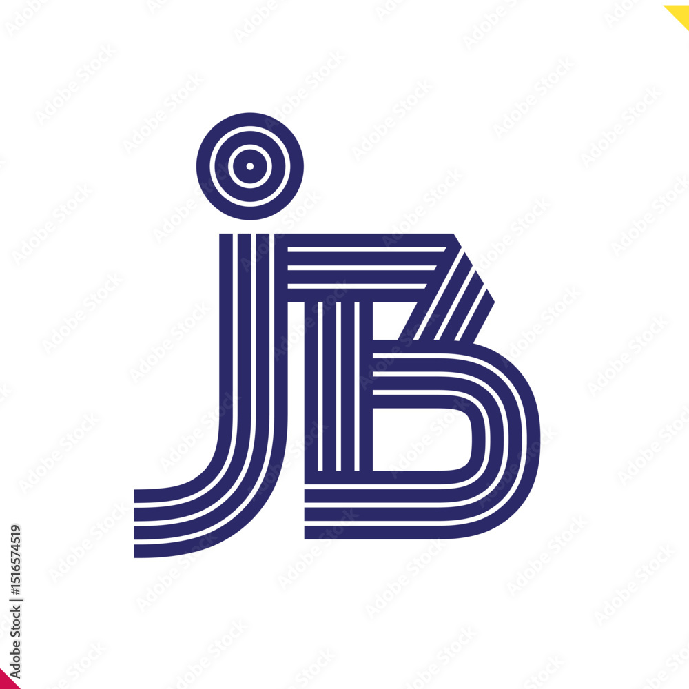 Fototapete parallel line monogram initial logo, combination of letter j and b. best for name abbreviation.