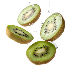 Fototapeta premium kiwi fruit, cross-section, closeup, high detail, vibrant colors, photorealistic, 8K 