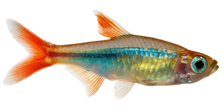 Vibrant Celestial Pearl Danio Stunning Aquarium Fish with Red Fins and Blue Stripe