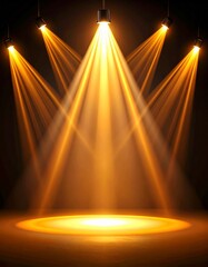 Yellow and orange spotlight on stage or God light background