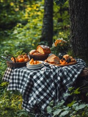 Picnic Table Outside in Nature