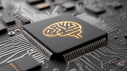 Abstract circuit system with brain microchip design technology board environment memory concept integration