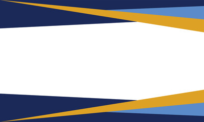 Abstract business background with angular shapes in blue, navy, and gold, creating a dynamic layout with central white space. Ideal for presentations, banners, or professional templates.