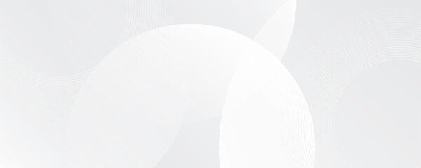 Abstract white glowing geometric lines on gray background. Modern shiny blue circle lines pattern. Futuristic technology concept.