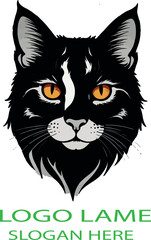 cat head logo icon vector .