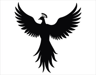 Obraz premium Royal Peacock Silhouette – Stylish Bird Graphic