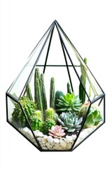 Miniature Cactus Garden in a Glass Terrarium