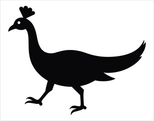 Obraz premium Standing Peacock Silhouette – Classic Vector Pose
