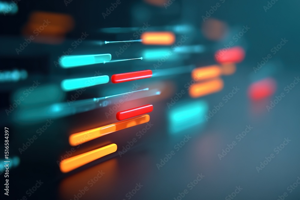 Poster colorful glowing lines create a dynamic abstract background in a futuristic setting