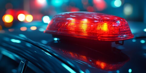 Law Enforcement Vehicle with Red Light