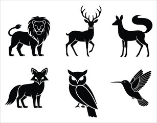 Fototapeta premium Wild Nature Silhouette Set