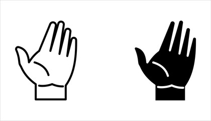 Set of hand gestures linear icons, vector illustration on white background.