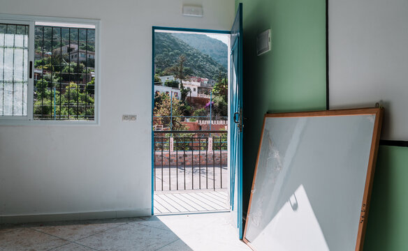 Open Classroom Door Facing Nature &ndash; Moroccan Rural School Morocco June 02,2025
