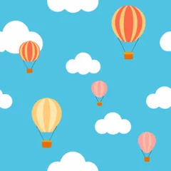 Fotobehang Luchtballon seamless hot air balloon pattern   balloons drifti  © Provati