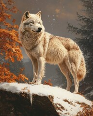 wolf in the snow By Generated AI