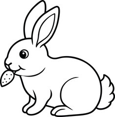 Fluffy Rabbit eating a Carrot silhouette