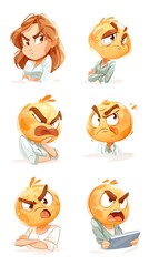 Angry Characters Set, Digital Art