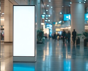 Blank digital display in an airport terminal