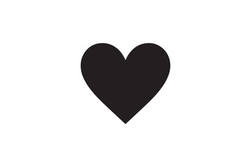 Love Heart silhouette vector art illustration on white background