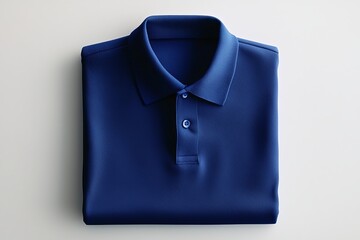 Timeless navy polo shirt displayed in a minimalistic setting.