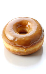 Delicious caramel glazed donut sweet treat bakery